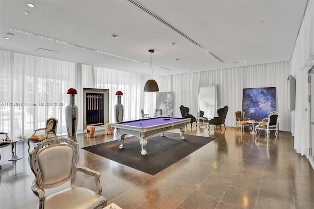 recreation room with billiards table