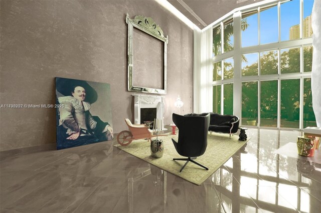 building lobby with a high ceiling