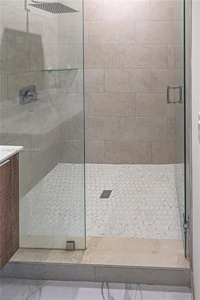 4962 NW 83rd Path Unit 4962, Doral, FL 33166 - bathroom featuring a stall shower and marble finish floors