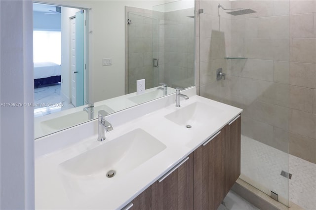 4962 NW 83rd Path Unit 4962, Doral, FL 33166 - ensuite bathroom featuring tiled shower and double vanity