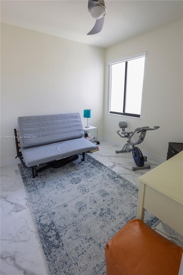 4962 NW 83rd Path Unit 4962, Doral, FL 33166 - bedroom with marble finish flooring and a ceiling fan