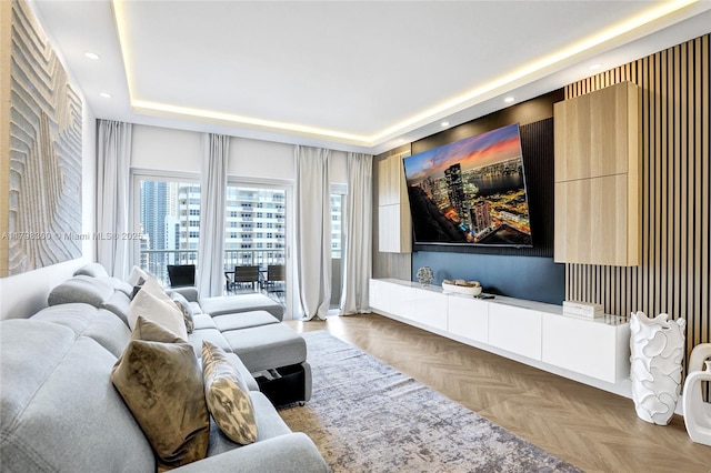 1980 S Ocean Dr Unit 19H, Hallandale Beach, FL 33009 - cinema room featuring a raised ceiling and recessed lighting