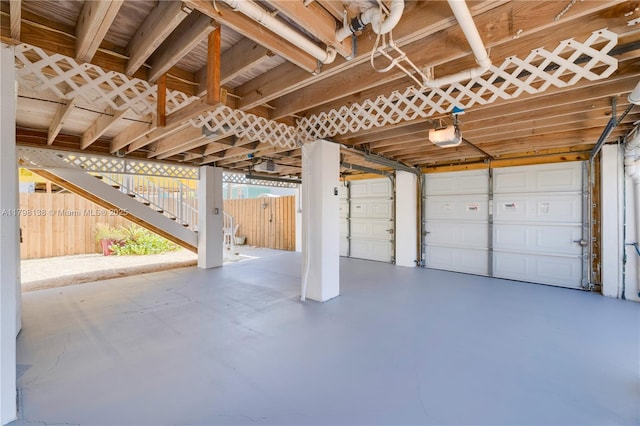 garage featuring a garage door opener