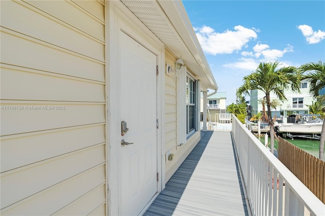 view of side of property featuring a water view