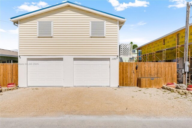 view of garage