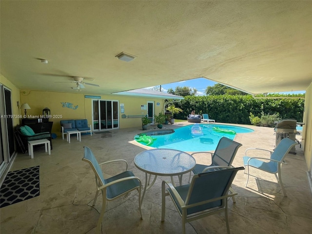 4410 N Buchanan St, Hollywood, FL 33021 - view of swimming pool with ceiling fan, outdoor lounge area, and a patio