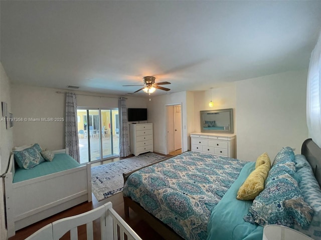 4410 N Buchanan St, Hollywood, FL 33021 - bedroom featuring access to exterior and ceiling fan