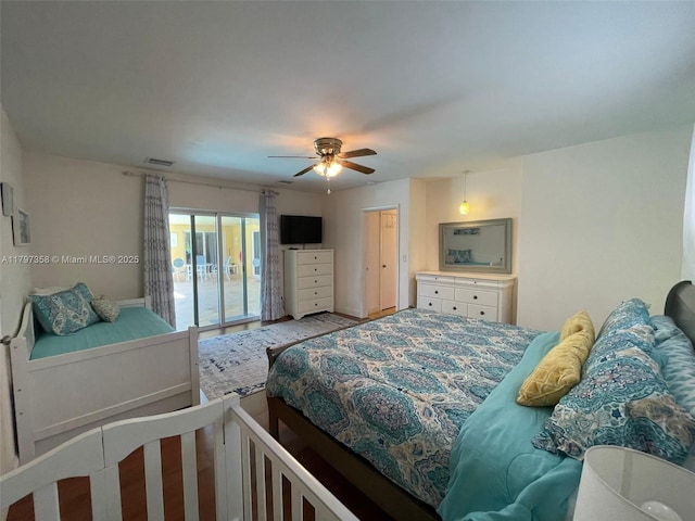4410 N Buchanan St, Hollywood, FL 33021 - bedroom featuring access to outside and a ceiling fan