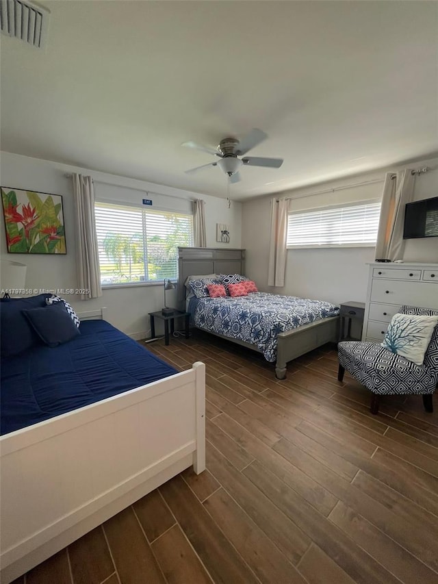 4410 N Buchanan St, Hollywood, FL 33021 - bedroom with dark wood-type flooring and a ceiling fan