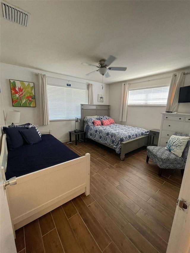 4410 N Buchanan St, Hollywood, FL 33021 - bedroom with dark wood-style floors and ceiling fan