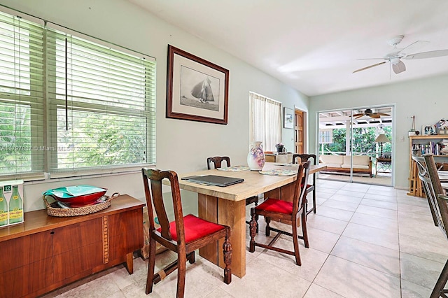 602 S Caloosahatchee Ave, Jupiter, FL 33458 - dining area featuring ceiling fan and light tile patterned floors