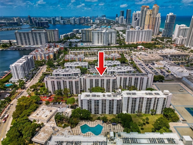 17021 N Bay Rd Unit 727, Sunny Isles Beach, FL 33160 - aerial view of a skyline view and a nearby body of water