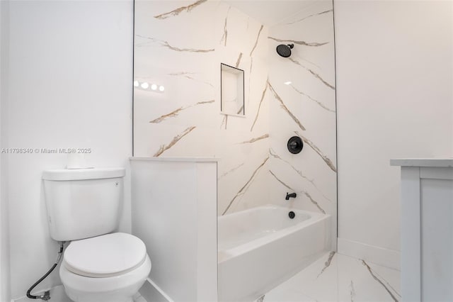 3531 NW 26th St, Lauderdale Lakes, FL 33311 - full bathroom featuring marble finish flooring, toilet, and shower / bath combination
