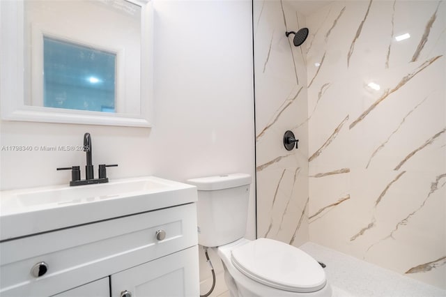 3531 NW 26th St, Lauderdale Lakes, FL 33311 - full bathroom with vanity, a marble finish shower, and toilet