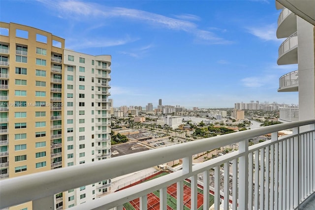 balcony featuring a view of city