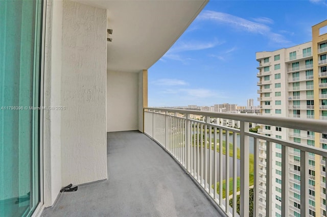 balcony featuring a view of city
