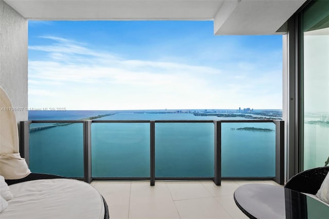 balcony with a water view