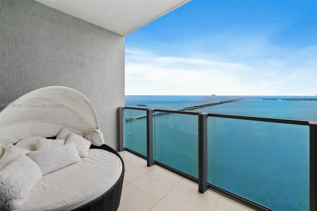 balcony with a water view