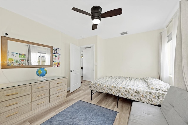 2221 N 46th Ave, Hollywood, FL 33021 - bedroom featuring light wood-style floors and a ceiling fan