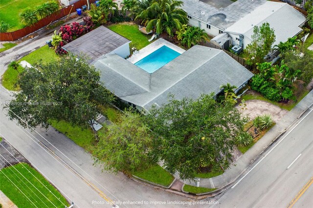 2221 N 46th Ave, Hollywood, FL 33021 - view from above of property featuring a pool