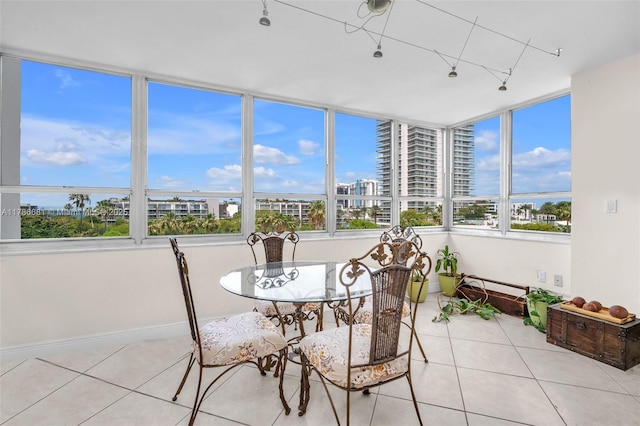11 Island Ave Unit 512, Miami Beach, FL 33139 - sunroom with tile patterned floors and a view of city
