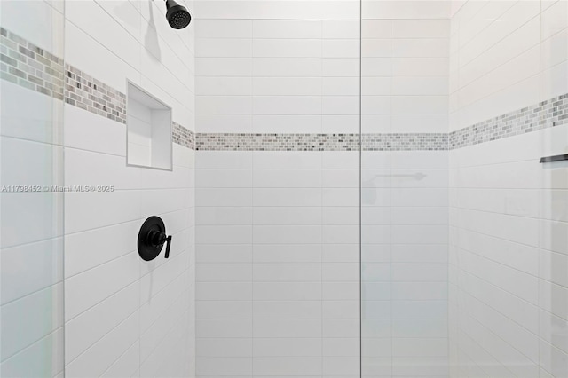 bathroom view of a tile shower
