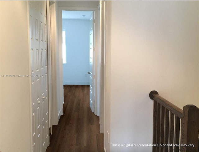 17545 SW 150th Ct, Miami, FL 33187 - hall featuring dark wood finished floors and baseboards