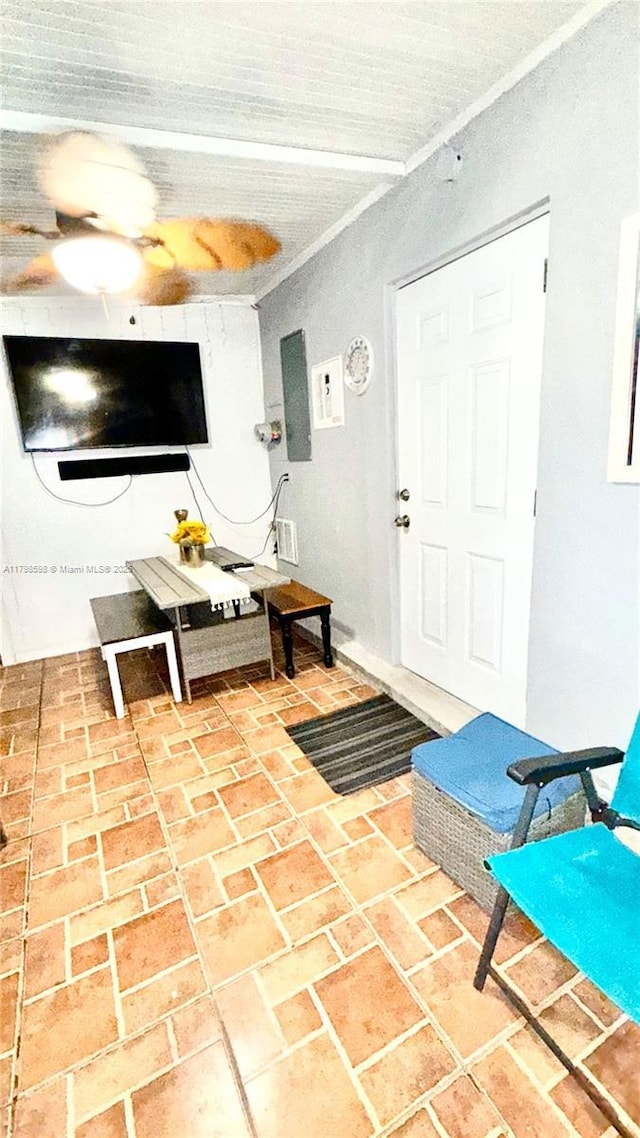 foyer entrance with brick patterned floors