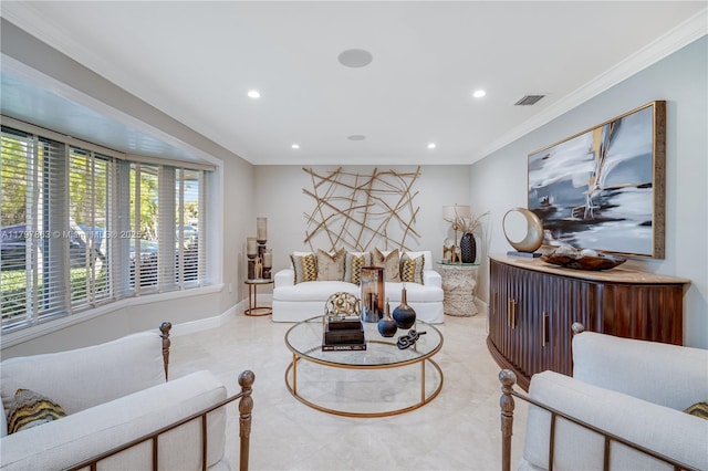 10921 SW 102nd Ct, Miami, FL 33176 - sitting room featuring recessed lighting, baseboards, and crown molding