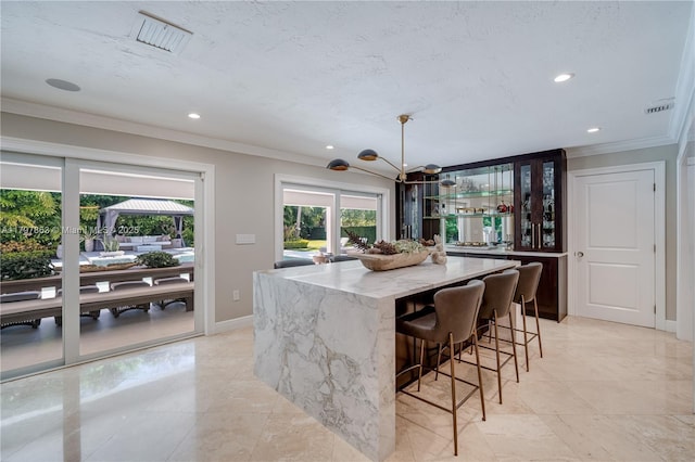 10921 SW 102nd Ct, Miami, FL 33176 - indoor bar featuring crown molding, recessed lighting, and baseboards