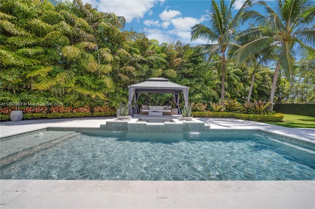 10921 SW 102nd Ct, Miami, FL 33176 - outdoor pool featuring an outdoor hangout area and a gazebo