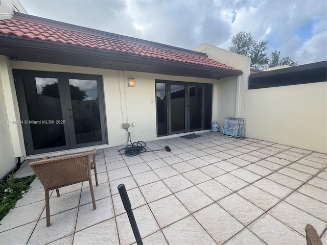 view of patio / terrace featuring french doors