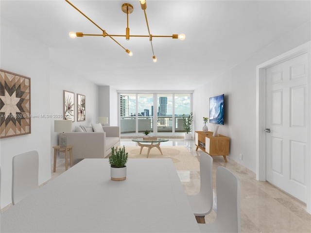 1717 N Bayshore Dr Unit A-3737, Miami, FL 33132 - dining space with a chandelier