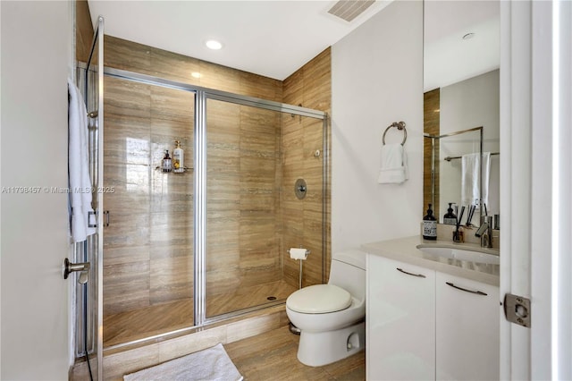 15811 Collins Ave Unit 2506, Sunny Isles Beach, FL 33160 - bathroom with a stall shower, toilet, and vanity