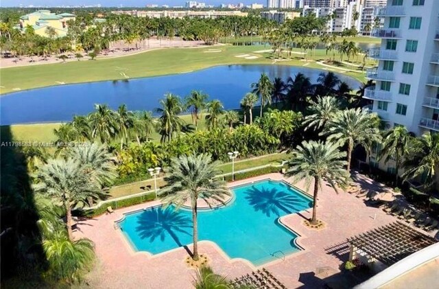 1745 E Hallandale Beach Blvd Unit 2007W, Hallandale Beach, FL 33009 - community pool featuring a water view and golf course view