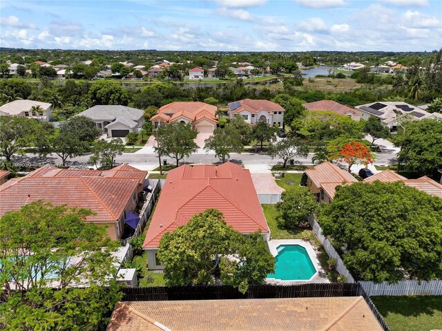 1199 NW 166th Ave, Pembroke Pines, FL 33028 - aerial perspective of suburban area featuring a pool