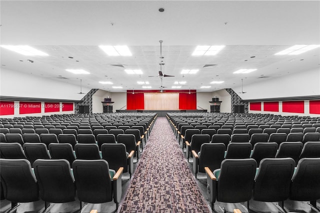 2541 N Nob Hill Rd Unit 205, Sunrise, FL 33322 - carpeted cinema with ceiling fan and a drop ceiling