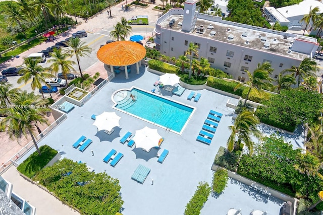 7330 Ocean Ter Unit 8-C, Miami Beach, FL 33141 - bird's eye view of a pool