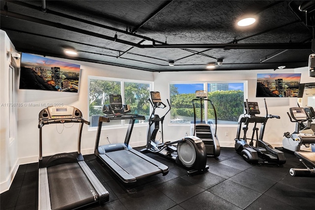 7330 Ocean Ter Unit 8-C, Miami Beach, FL 33141 - exercise room featuring baseboards
