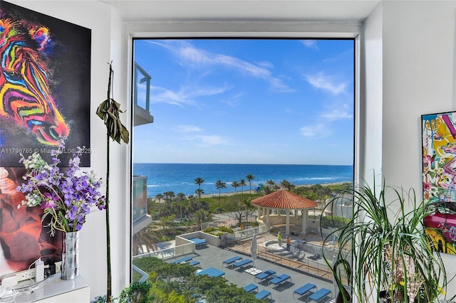 7330 Ocean Ter Unit 8-C, Miami Beach, FL 33141 - water view featuring a gazebo