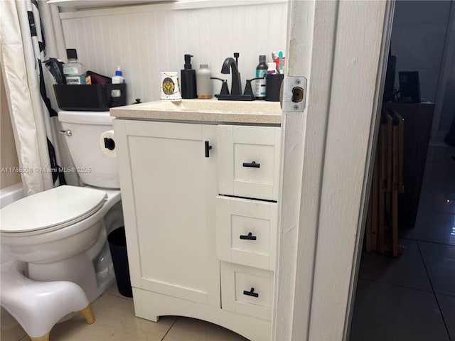 2631 SW 13th Ave, Fort Lauderdale, FL 33315 - bathroom featuring tile patterned flooring, vanity, and toilet