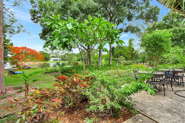 95 E Westwood Cir E, West Palm Beach, FL 33411 - view of yard featuring view of wooded area and a patio
