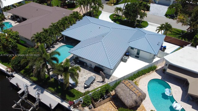 2711 NE 57th Ct, Fort Lauderdale, FL 33308 - view from above of property featuring a pool