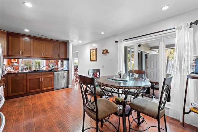 3865 NW 1st Pl, Deerfield Beach, FL 33442 - dining room featuring hardwood / wood-style flooring, healthy amount of natural light, and recessed lighting