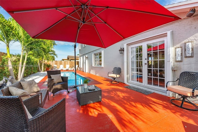 3865 NW 1st Pl, Deerfield Beach, FL 33442 - view of patio with a fenced backyard and an outdoor living space