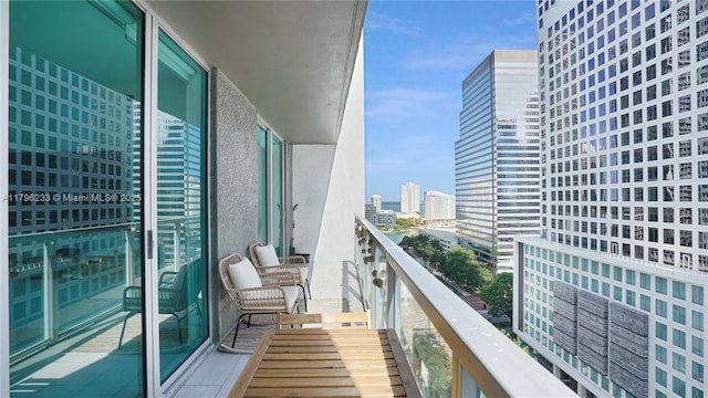 balcony with a city view