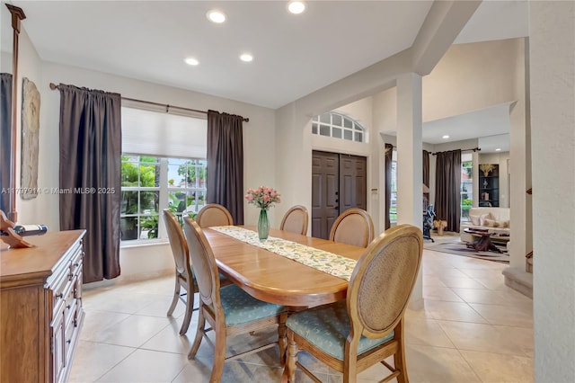 12672 Tucano Cir, Boca Raton, FL 33428 - dining area with recessed lighting and light tile patterned floors