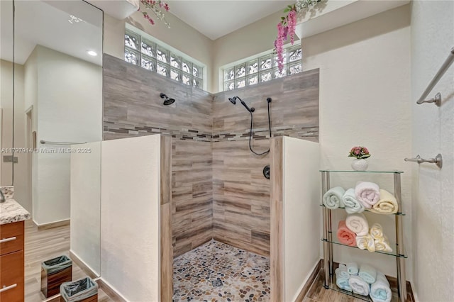 12672 Tucano Cir, Boca Raton, FL 33428 - full bathroom with walk in shower, vanity, and wood finished floors