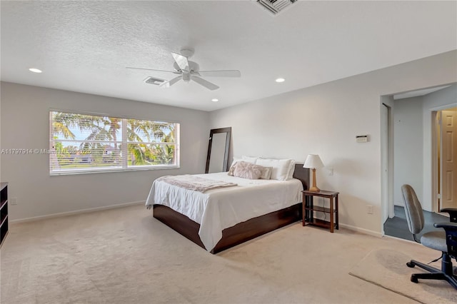 12672 Tucano Cir, Boca Raton, FL 33428 - carpeted bedroom with baseboards, a ceiling fan, recessed lighting, and a desk