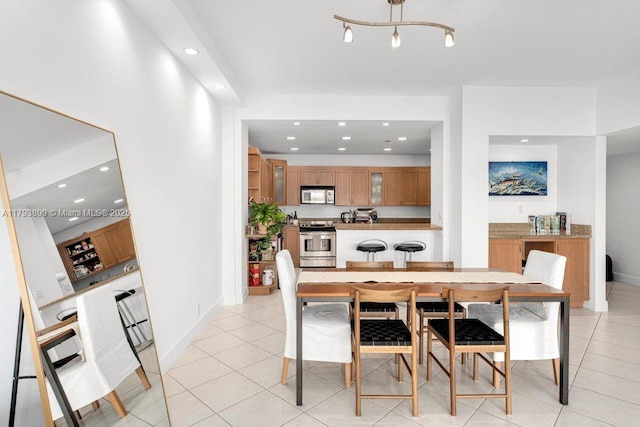 151 Crandon Blvd Unit 926, Key Biscayne, FL 33149 - dining room with recessed lighting, baseboards, and light tile patterned floors